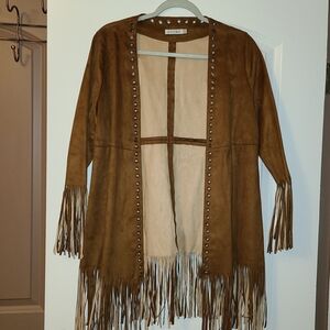Adore Brown Fringe Women's Jacket